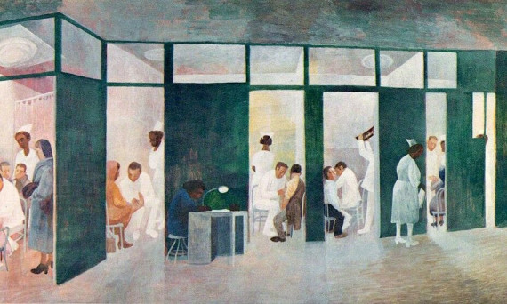 Bernard Perlin Hospital Corridor, 1961. Anna Zorina Gallery